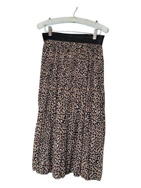 By Coco Made In Italy Animal Print Pleated Skirt L